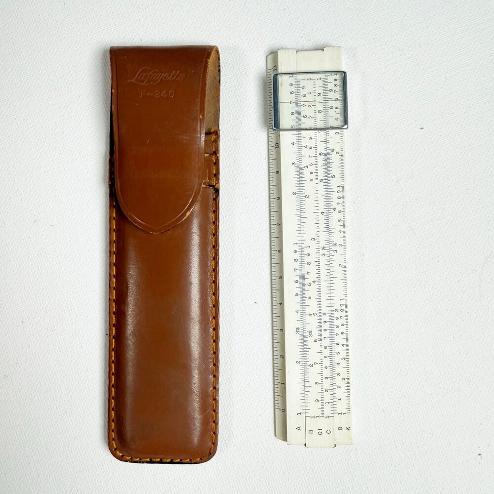 Vintage Lafayette F-340 Pocket Slide Rule with Case Made in Japan